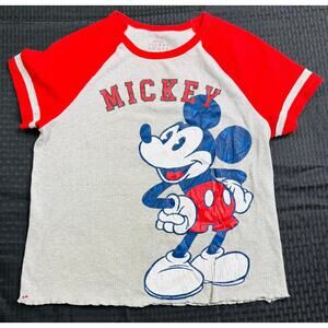 Mickey Mouse Short Sleeve Raglan Women's Shirt - Size 19